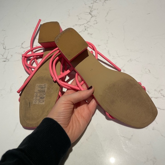 H&M wrap heels - hot pink, like new - Picture 2 of 7
